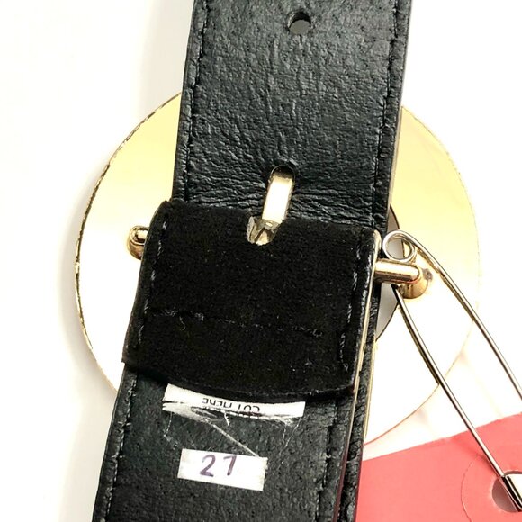 Black Waist belt with pearl like accents in Buckle - Picture 4 of 5